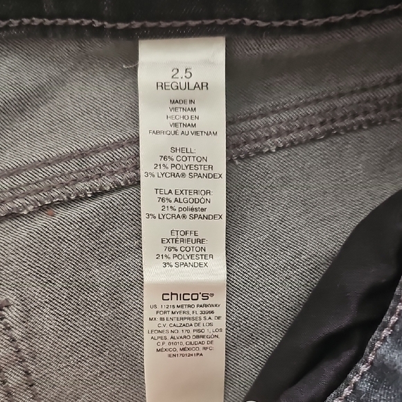 Chico's Charcoal Straight Leg Jeans - Picture 4 of 4